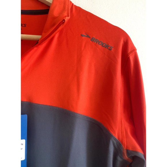 Brooks NWT Mens Running Athletic Dash Jacket 1/2 Zip Asphalt Size Small … - Picture 9 of 12